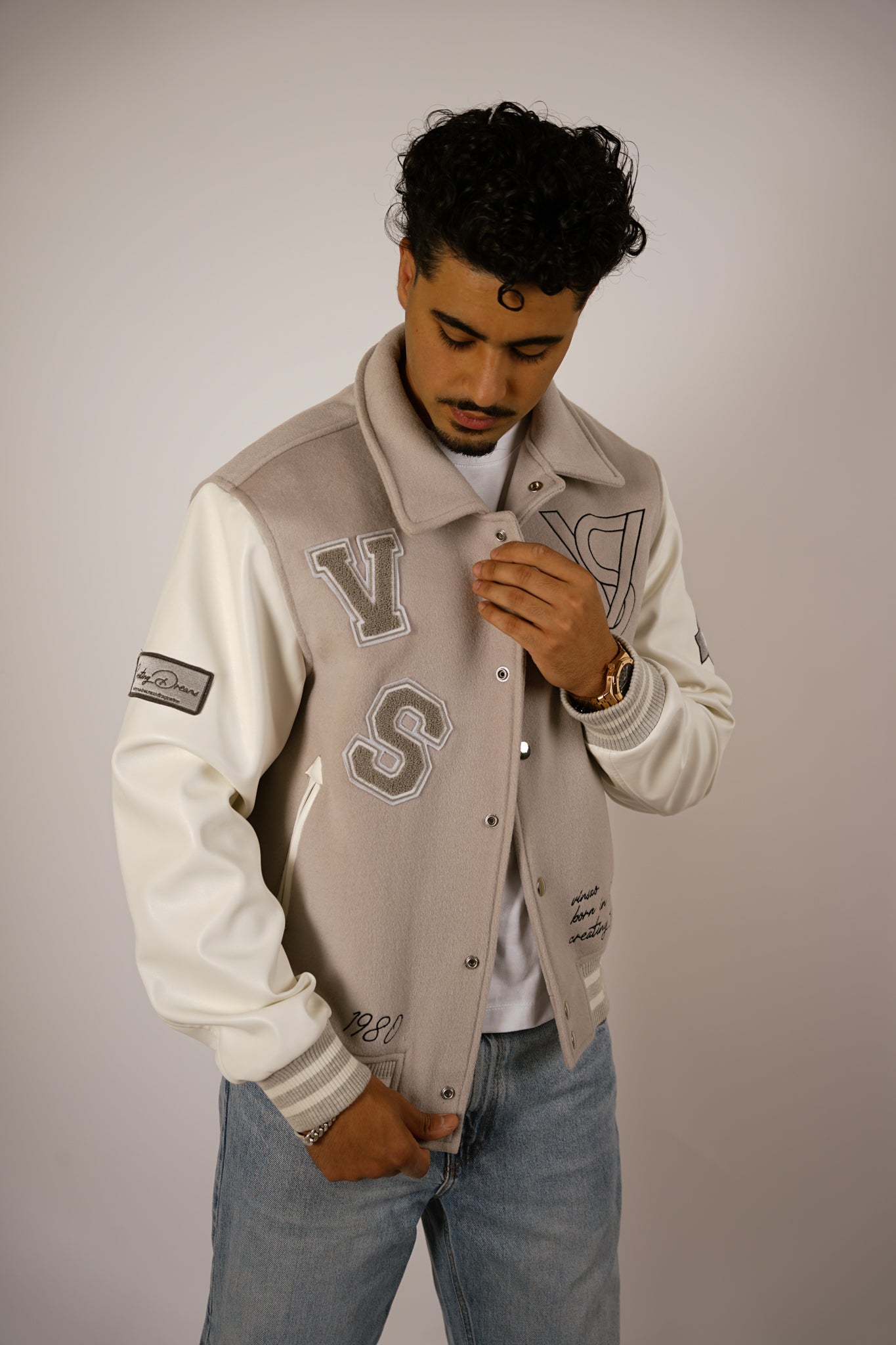 Embroidered Cotton Varsity Jacket