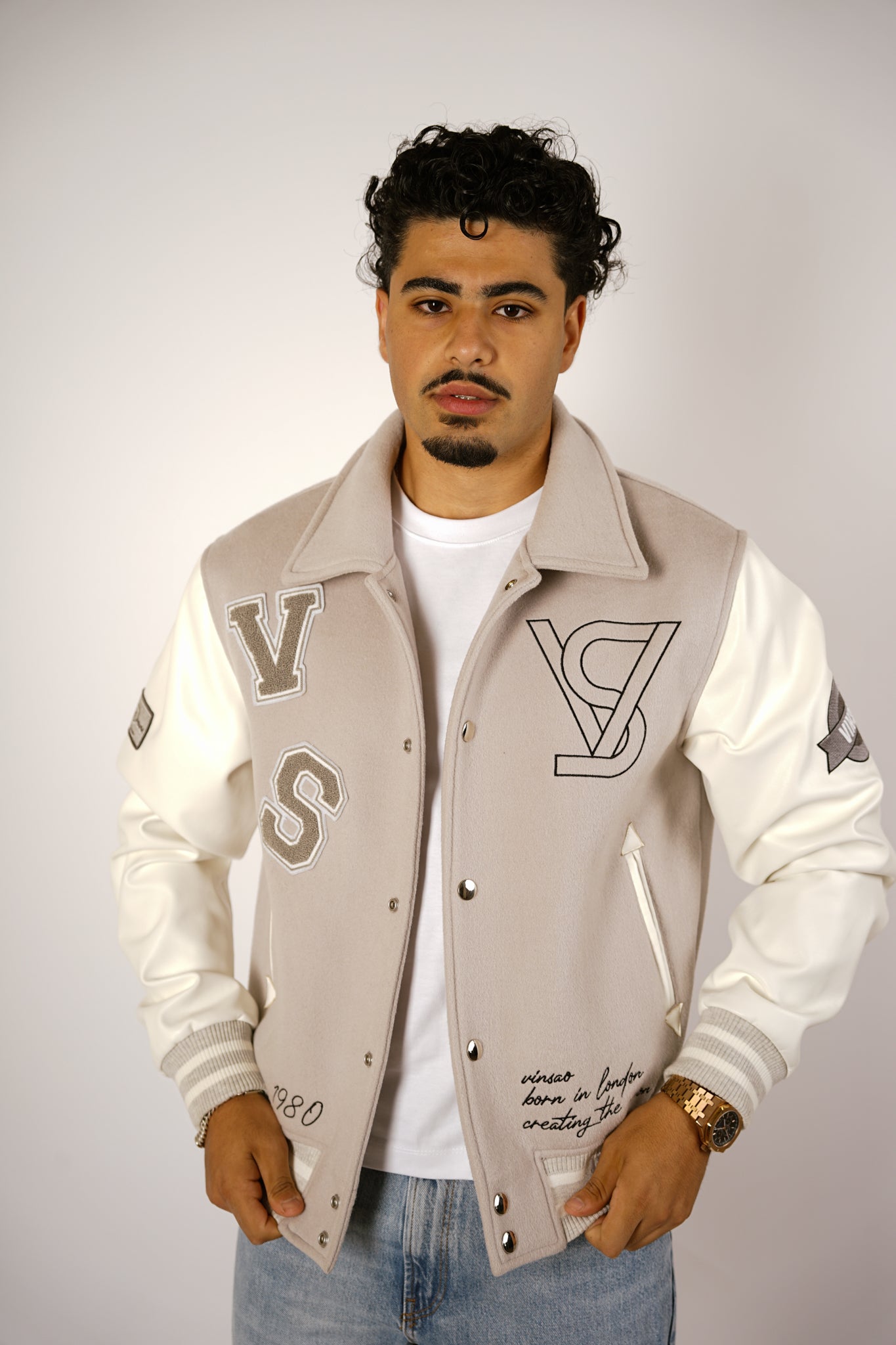 Embroidered Cotton Varsity Jacket